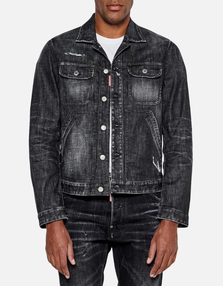 Easy Wash Jean Jacket Black
