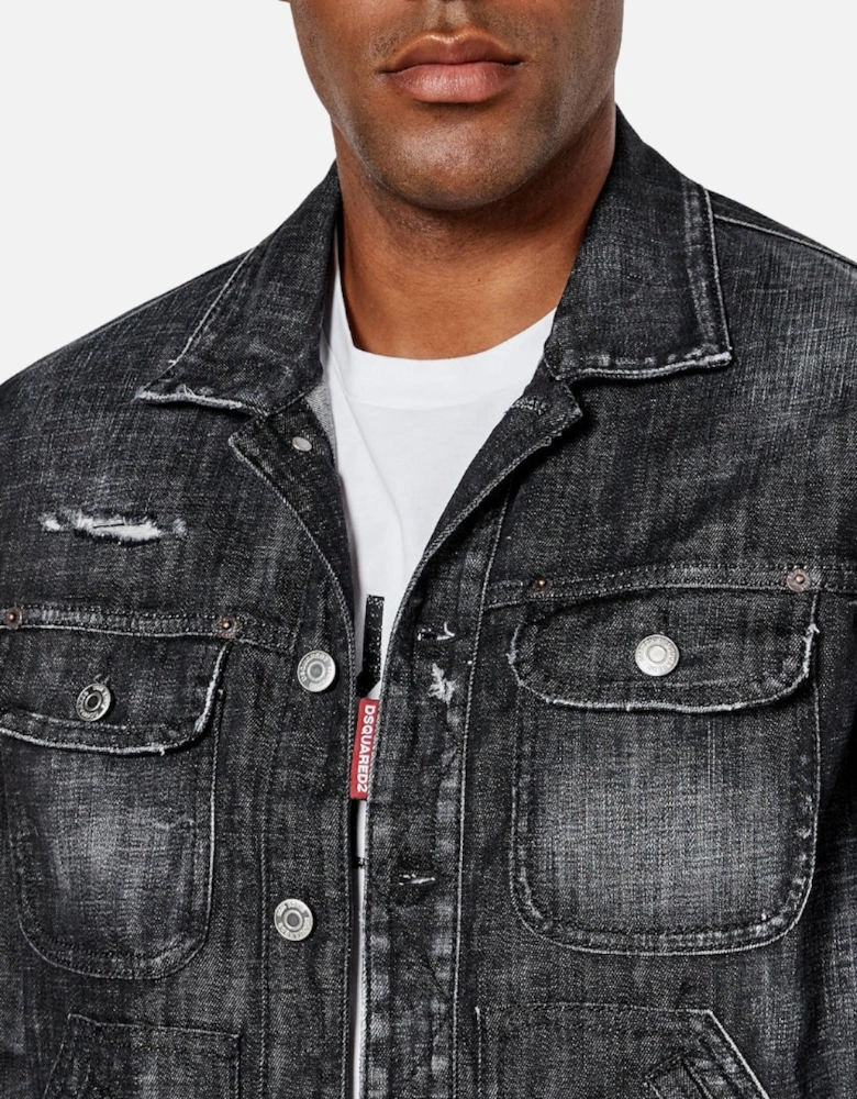 Easy Wash Jean Jacket Black