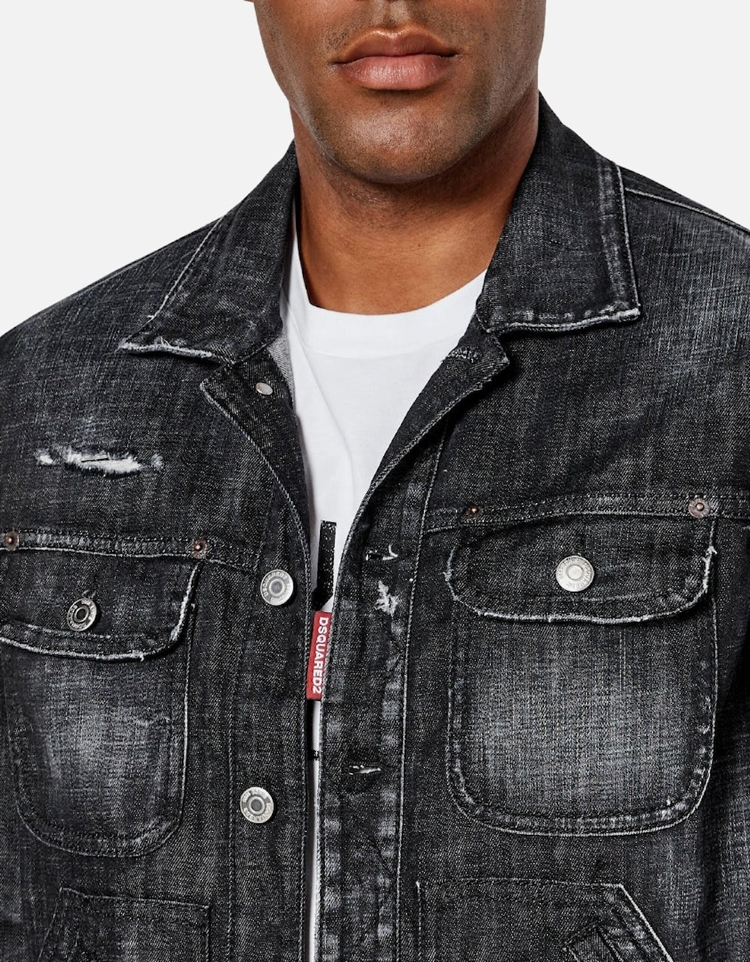 Easy Wash Jean Jacket Black