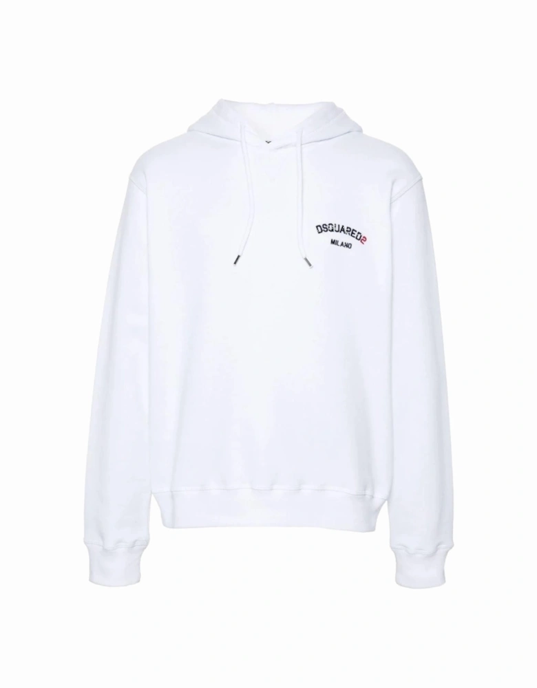 Small Milano Logo White Hoodie