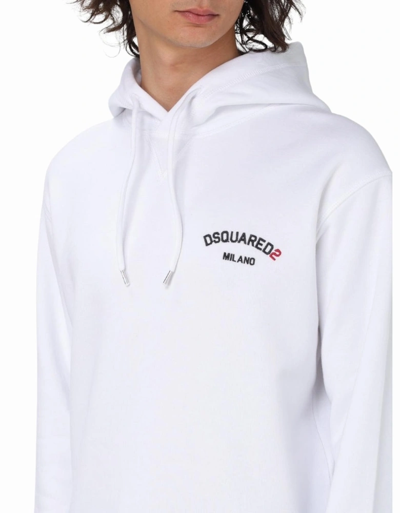 Small Milano Logo White Hoodie
