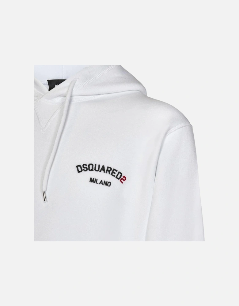Small Milano Logo White Hoodie