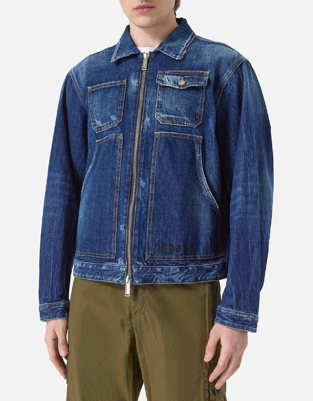 Dark Semplice Carpenter Jean Jacket Navy Blue