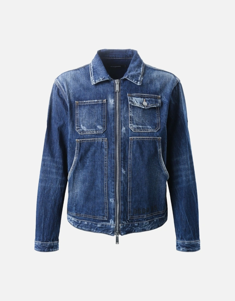Dark Semplice Carpenter Jean Jacket Navy Blue
