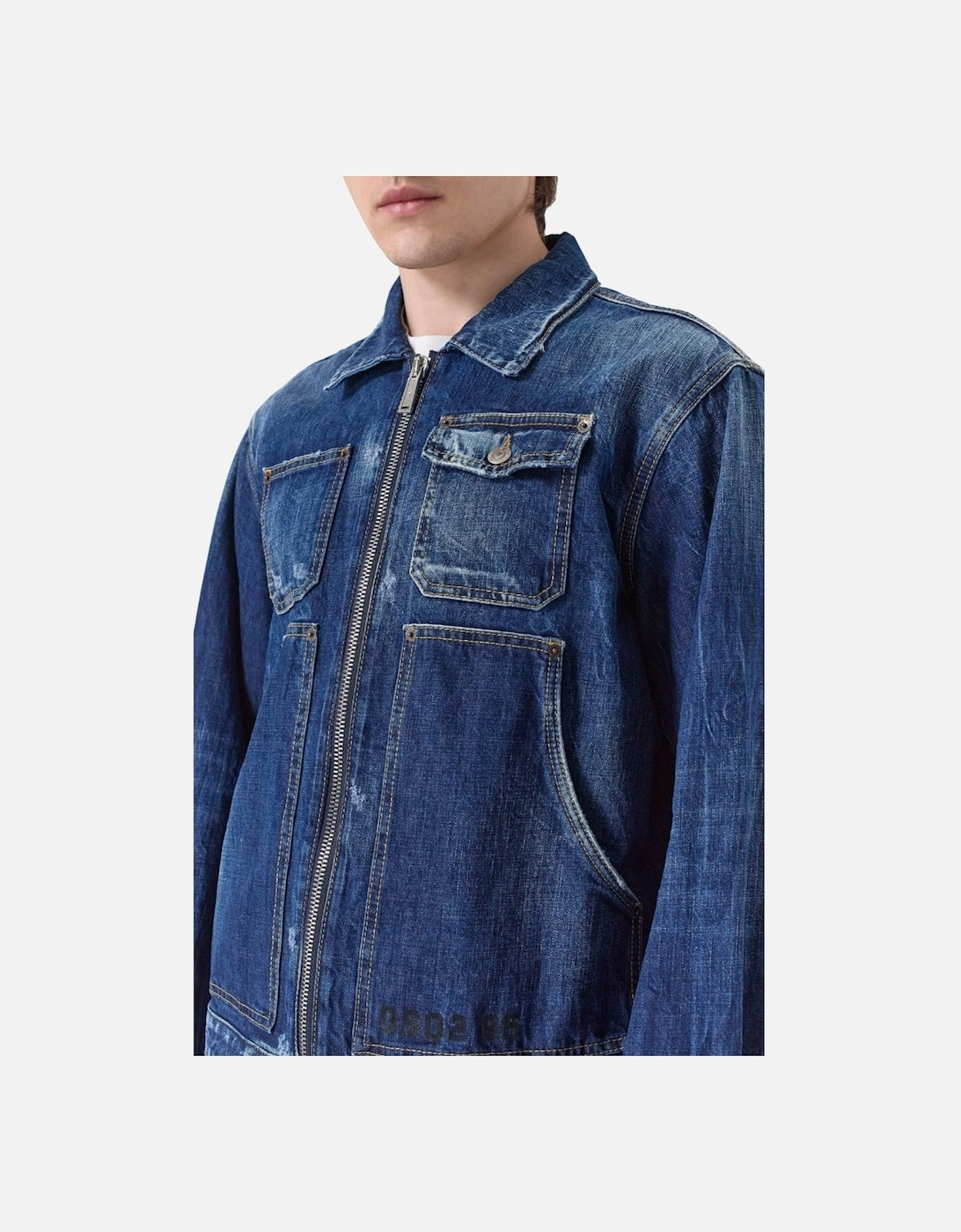 Dark Semplice Carpenter Jean Jacket Navy Blue
