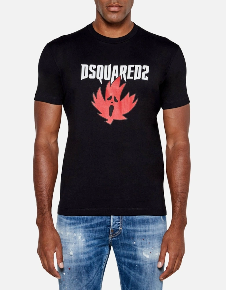 Ghost Maple Leaf Logo Cool Fit Black T-Shirt