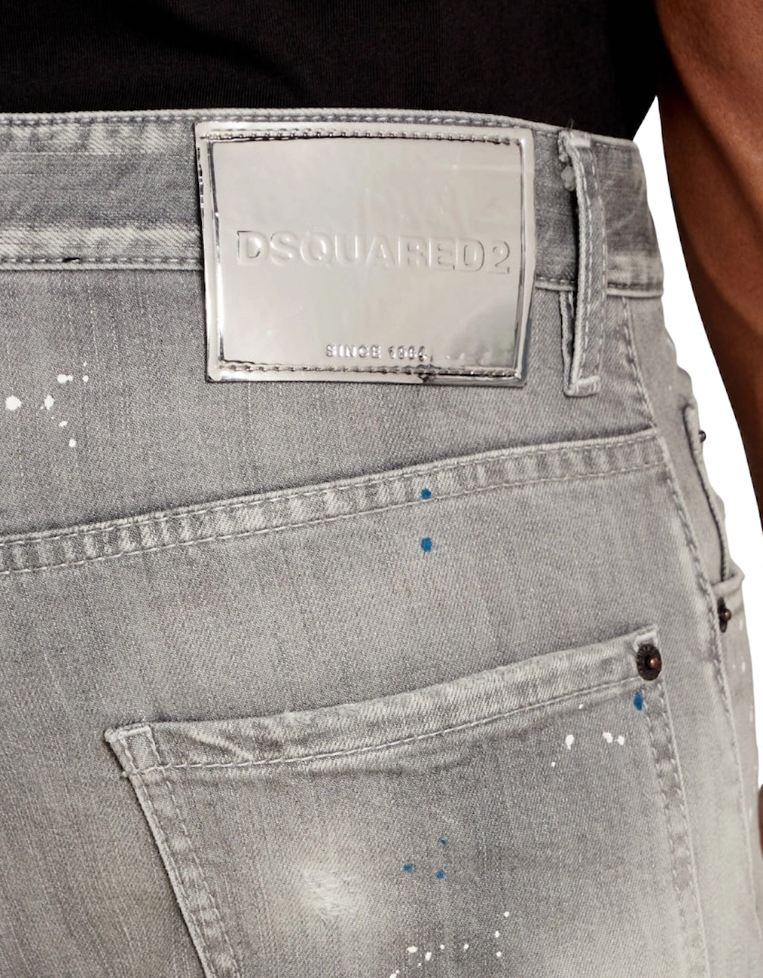 Cool Guy Paint Splash Slim Fit Grey Jeans