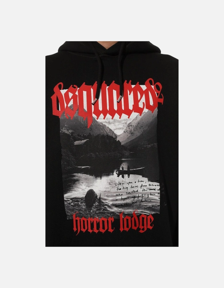 Horror Lodge Design Black Hoodie
