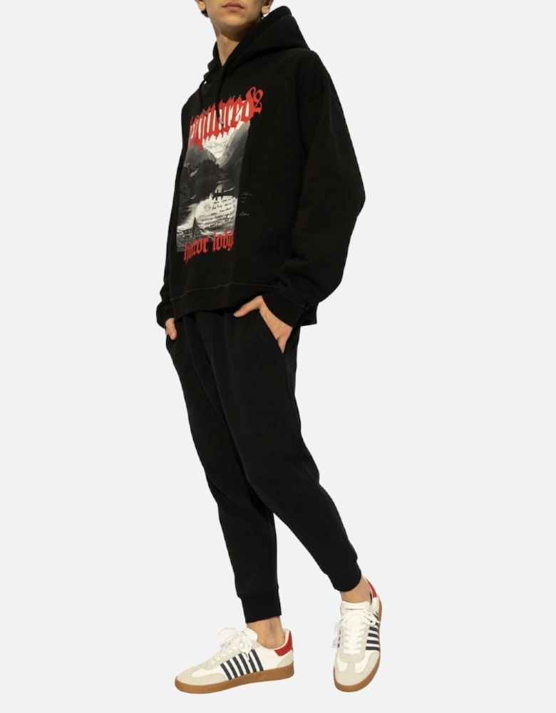 Horror Lodge Design Black Hoodie