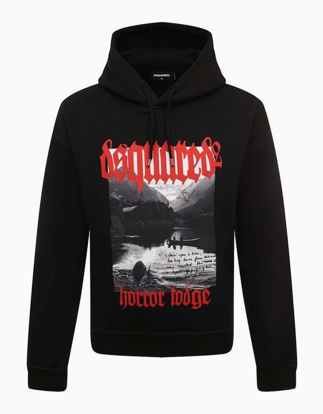 Dsquared2 Men's Black Horror Lodge Design Hoodie  36 S