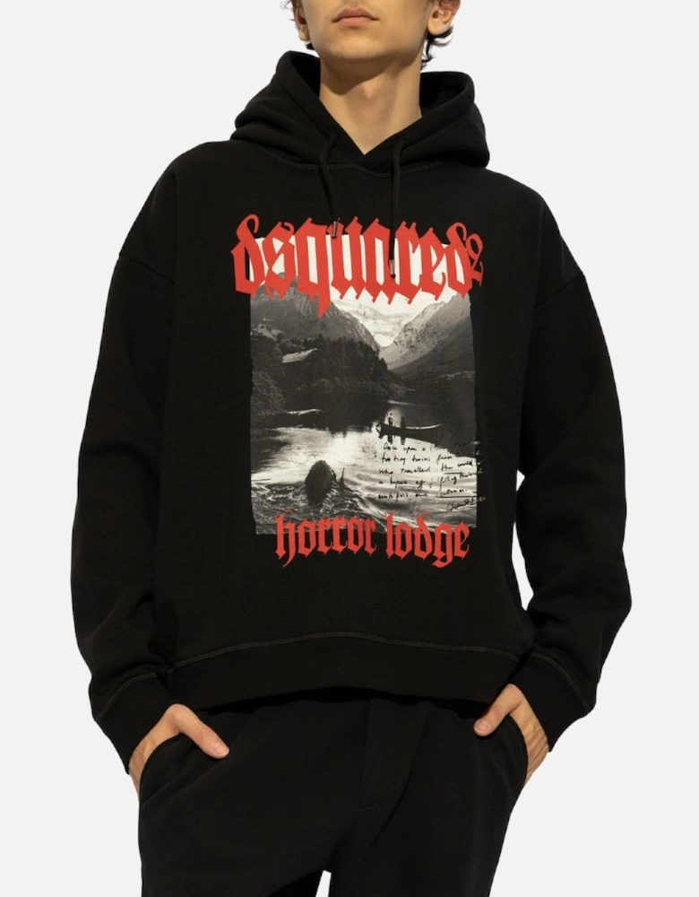 Horror Lodge Design Black Hoodie