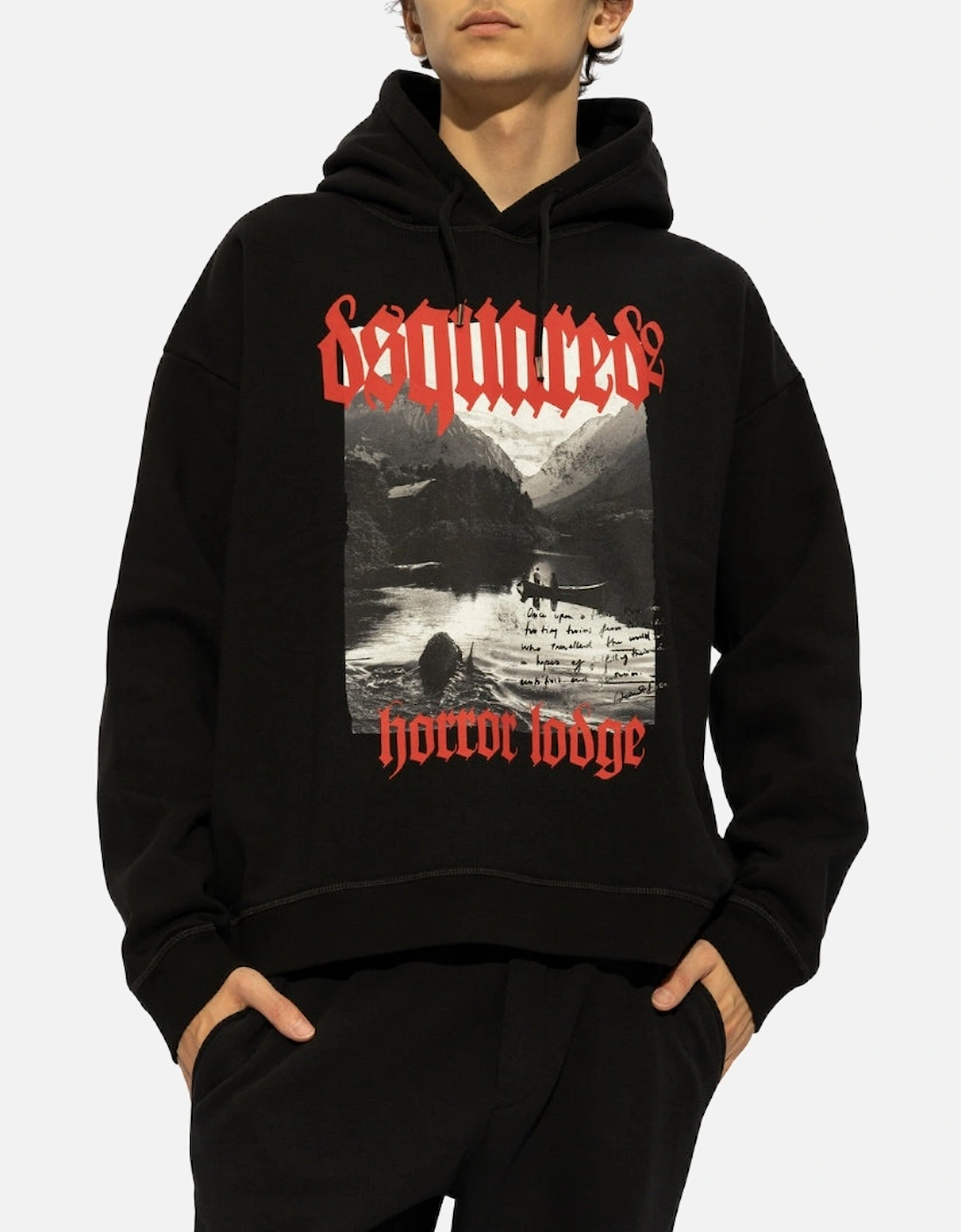 Horror Lodge Design Black Hoodie