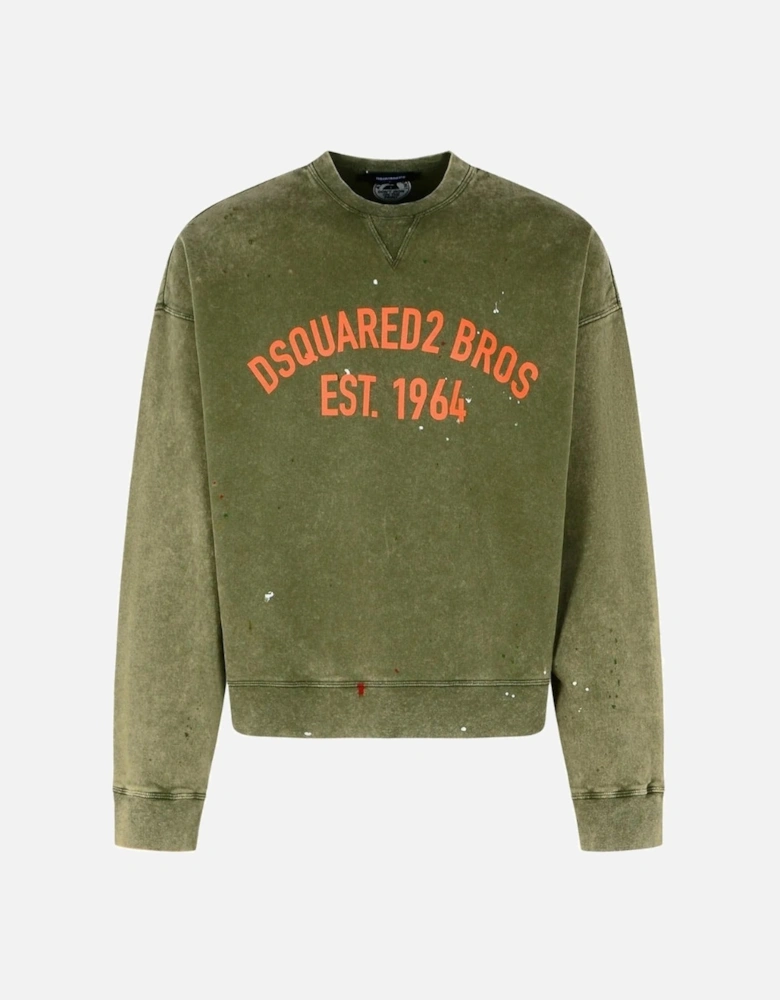 Bros EST 1964 Design Cypro Fit Military Green Sweatshirt