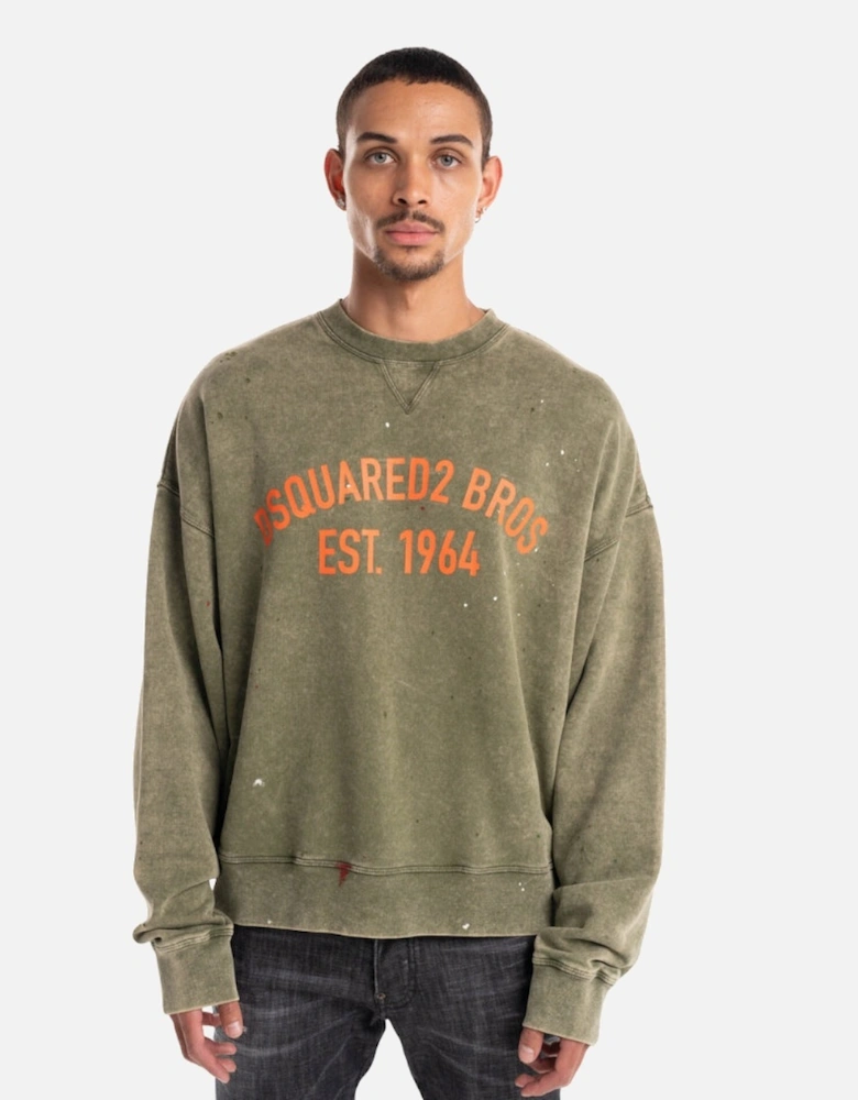 Bros EST 1964 Design Cypro Fit Military Green Sweatshirt