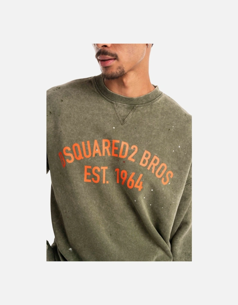 Bros EST 1964 Design Cypro Fit Military Green Sweatshirt