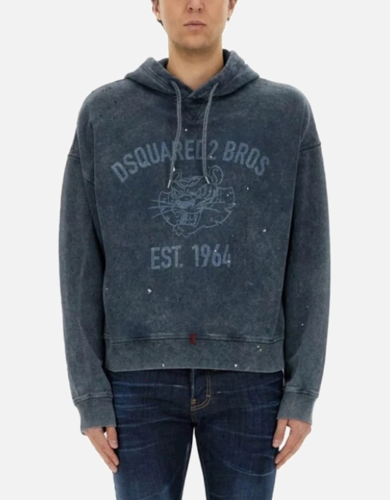 Bros EST 1964 Logo Distressed Cypro Navy Blue Hoodie