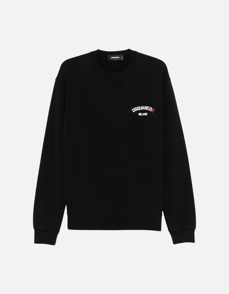 Small Milano Logo Cool Fit Black Sweatshirt