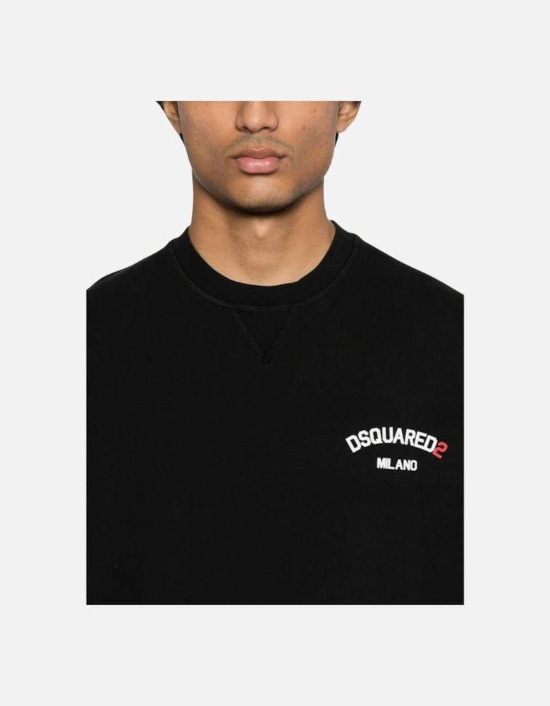 Small Milano Logo Cool Fit Black Sweatshirt