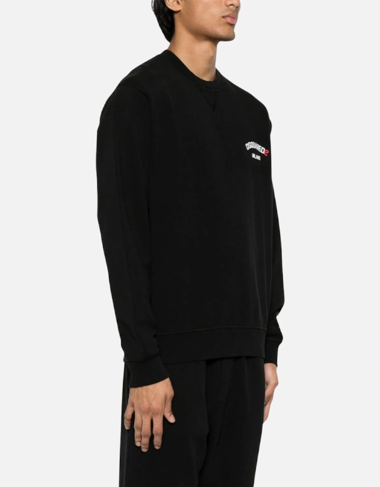 Small Milano Logo Cool Fit Black Sweatshirt