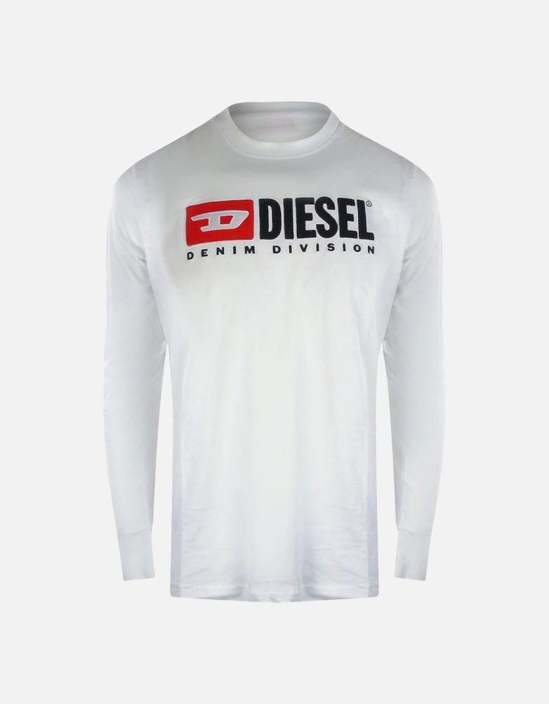 Denim Division Logo Long Sleeve White T-Shirt