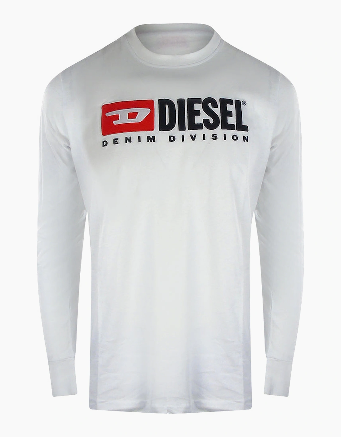 Diesel Men's White Denim Division Logo Long Sleeve T-Shirt  44 Xxl