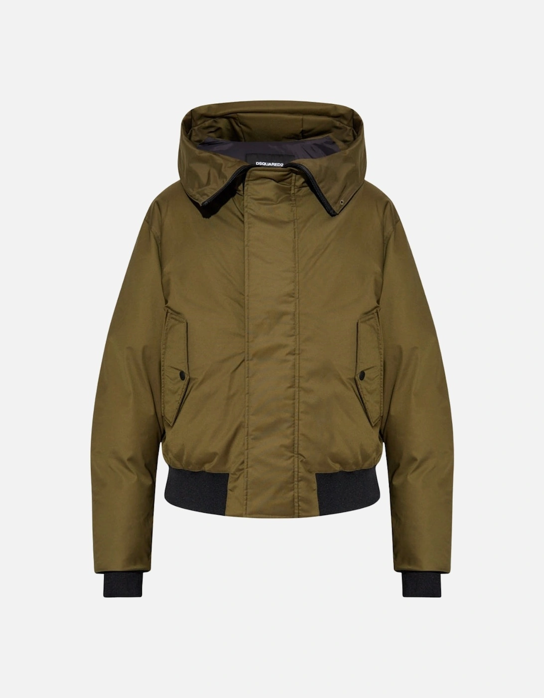 Techno Down Military Green Hooded Bomber Jacket, 6 of 5