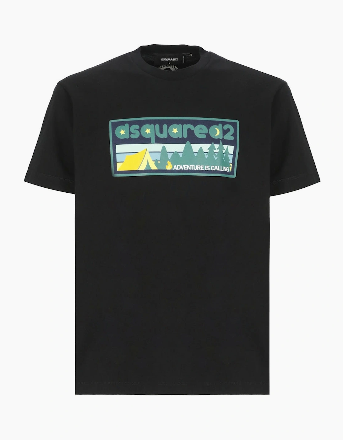 Dsquared2 Men's Black Adventure Is Calling T-Shirt  42 Xl