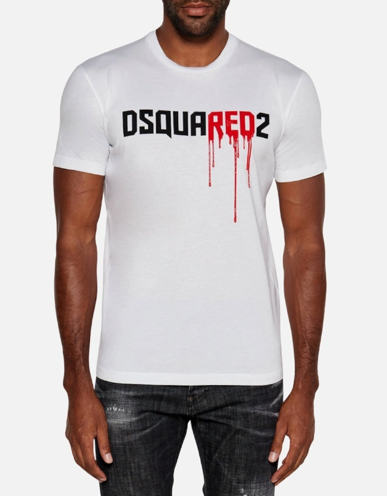 Dripping Logo White T-Shirt