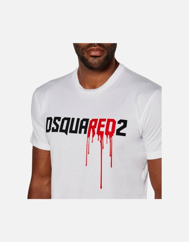 Dripping Logo White T-Shirt