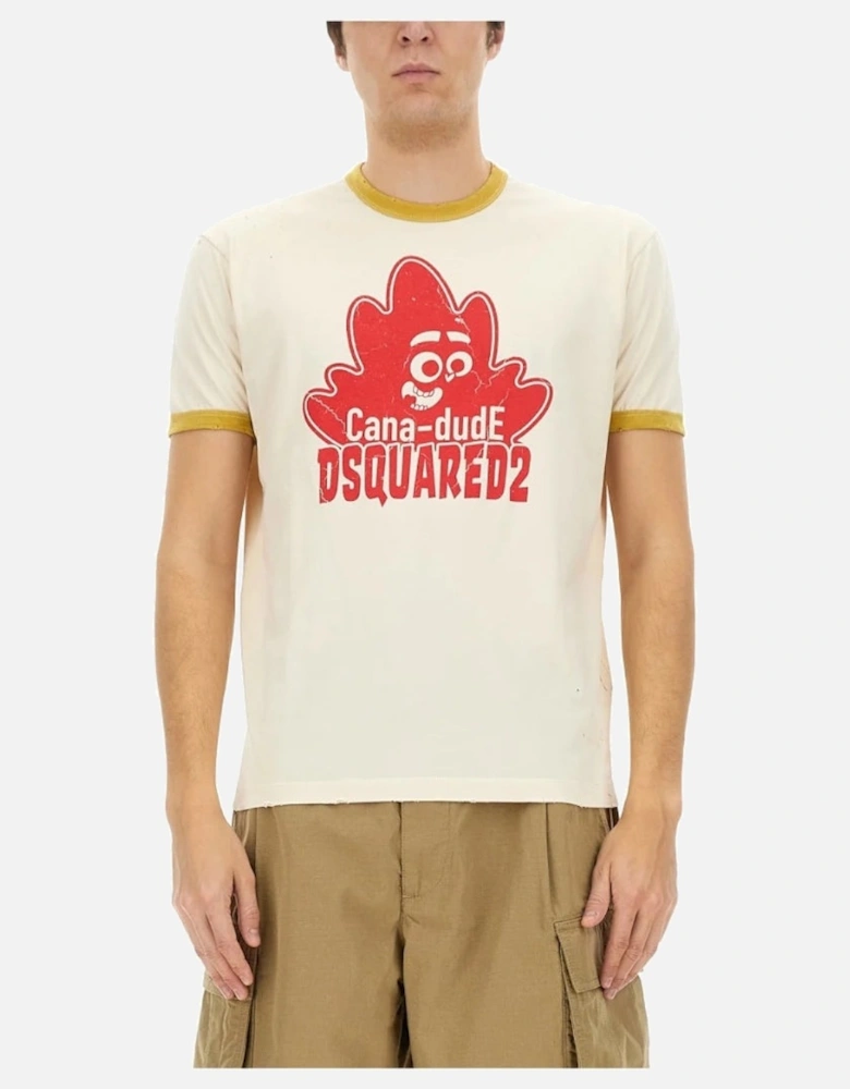 Cana-dude Logo Milk T-Shirt