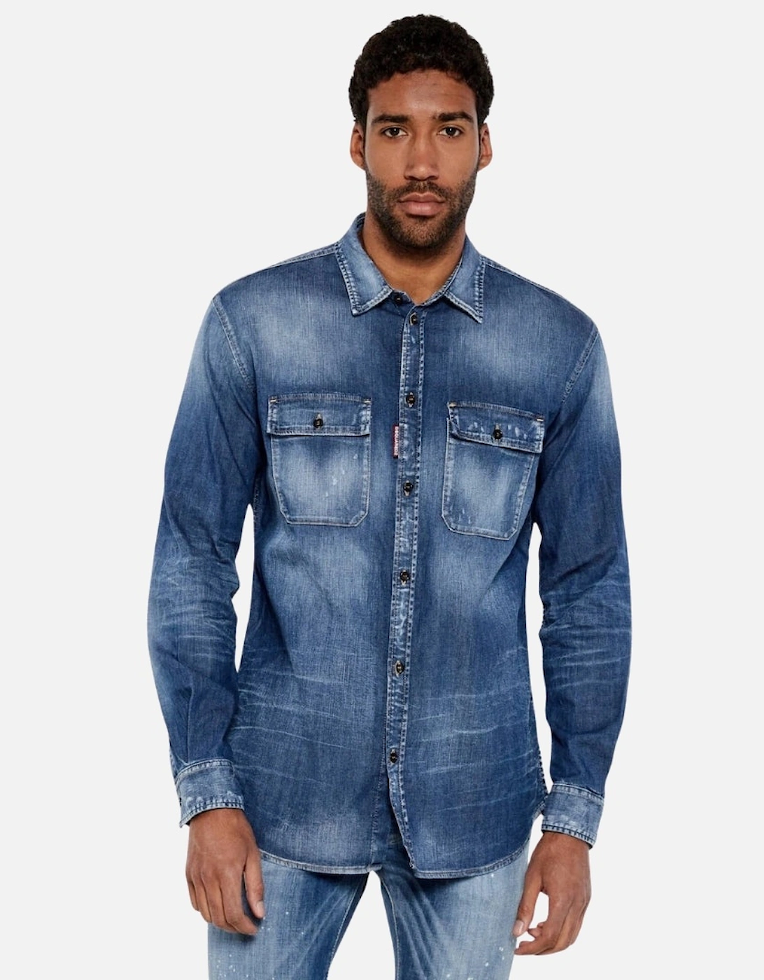 Relax Dan Worker Pocket Shirt Navy Blue