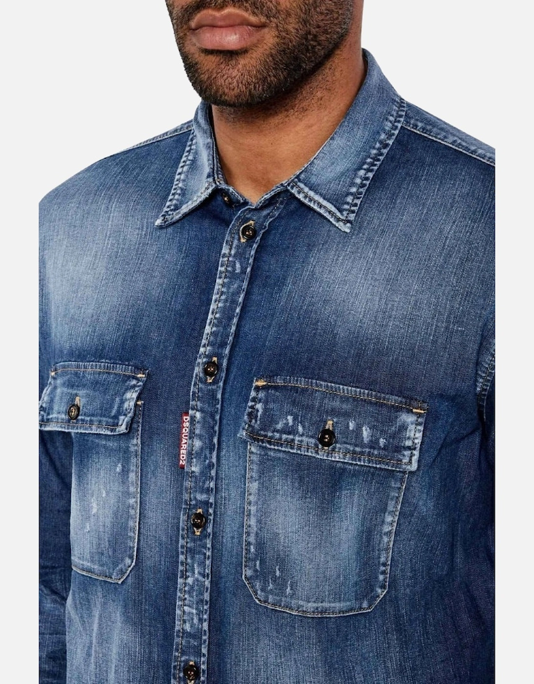 Relax Dan Worker Pocket Shirt Navy Blue