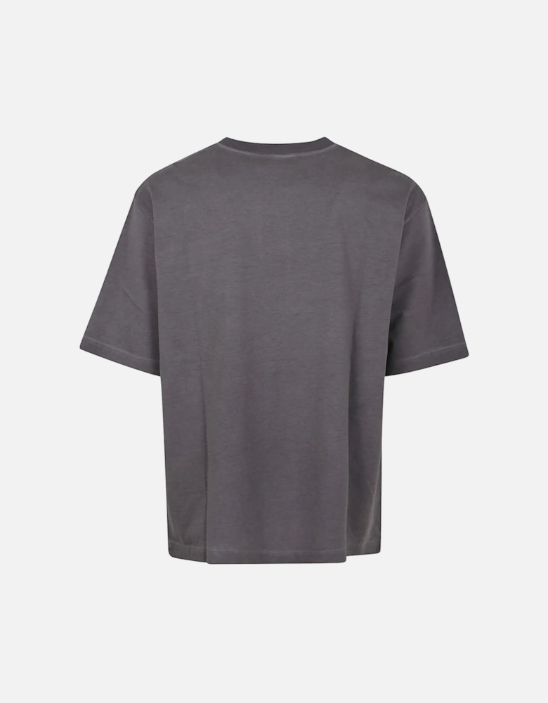 Best Fade Loose Fit Cartoon Logo T-Shirt Charcoal Grey