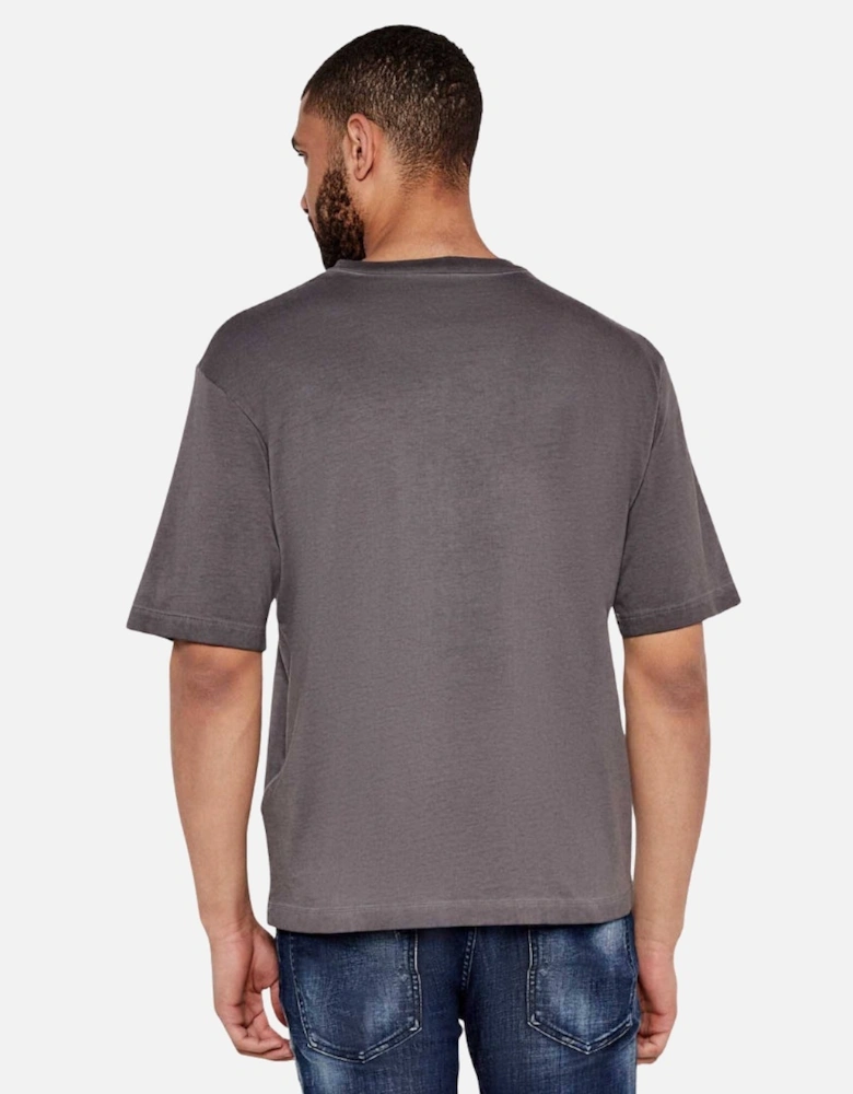 Best Fade Loose Fit Cartoon Logo T-Shirt Charcoal Grey