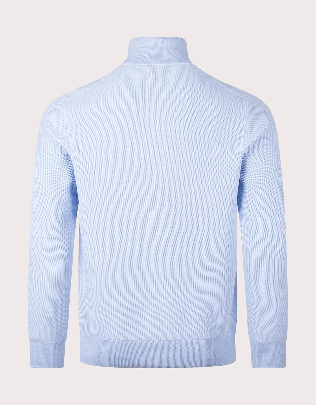 Quarter Zip Contrast Logo Knit Jumper
