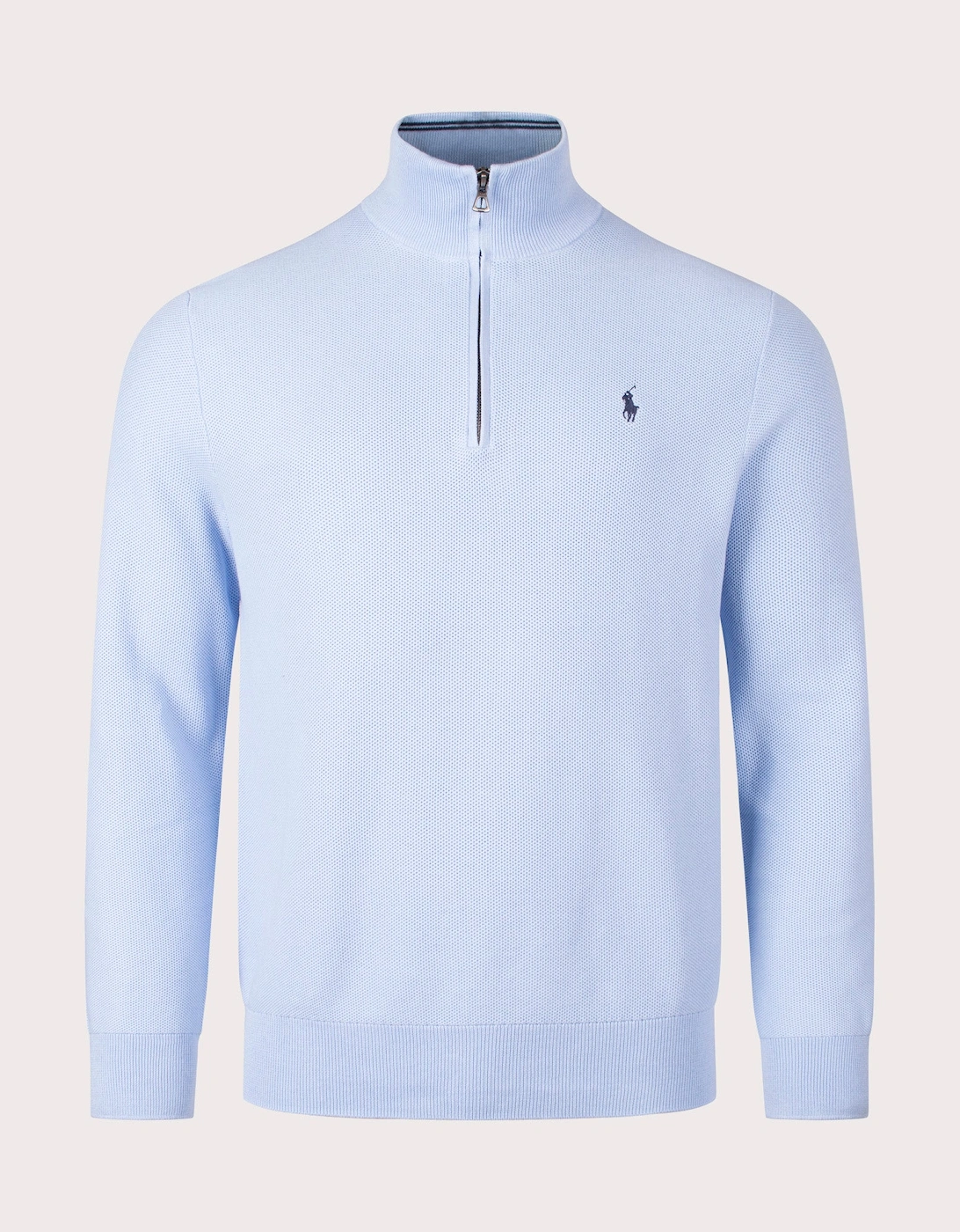 Quarter Zip Contrast Logo Knit Jumper, 4 of 3