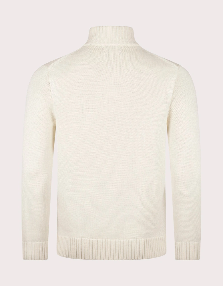 Mesh-Knit Cotton Quarter Zip Jumper