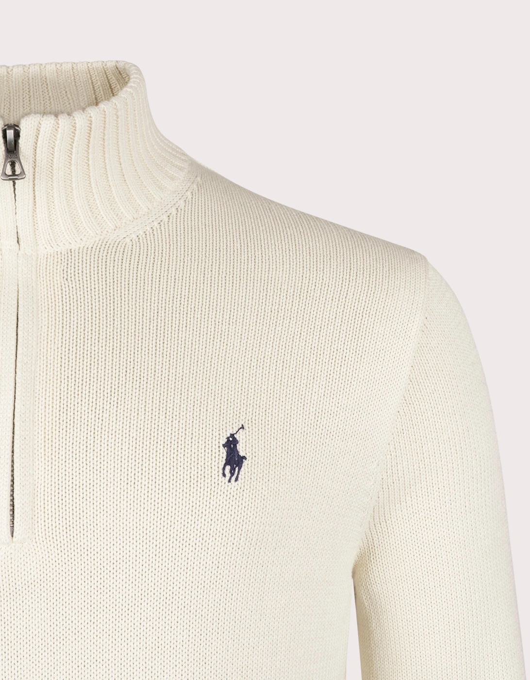 Mesh-Knit Cotton Quarter Zip Jumper