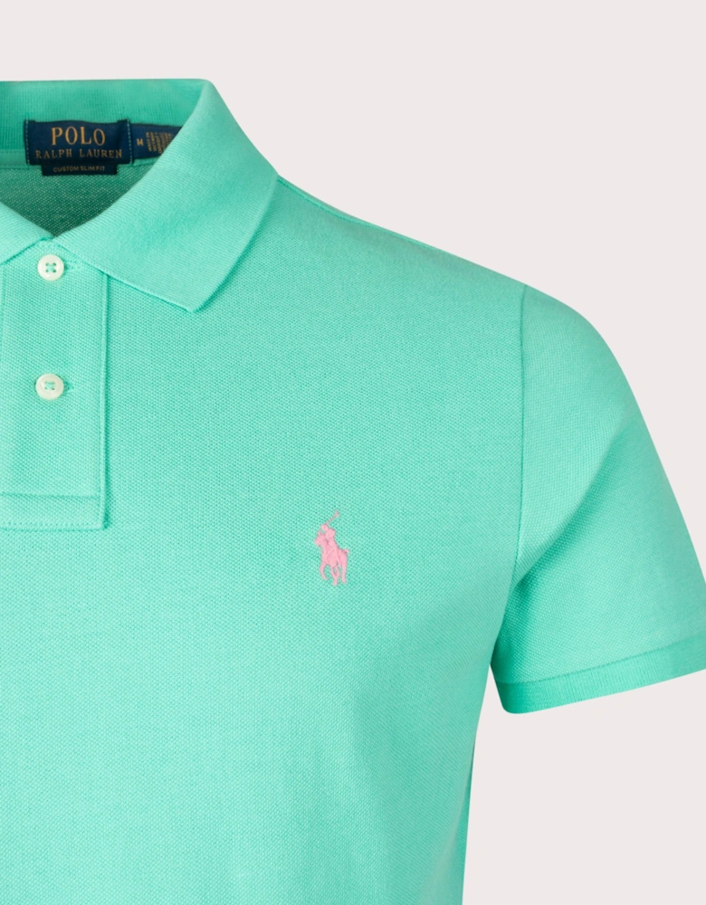 Custom Slim Fit Mesh Polo Shirt