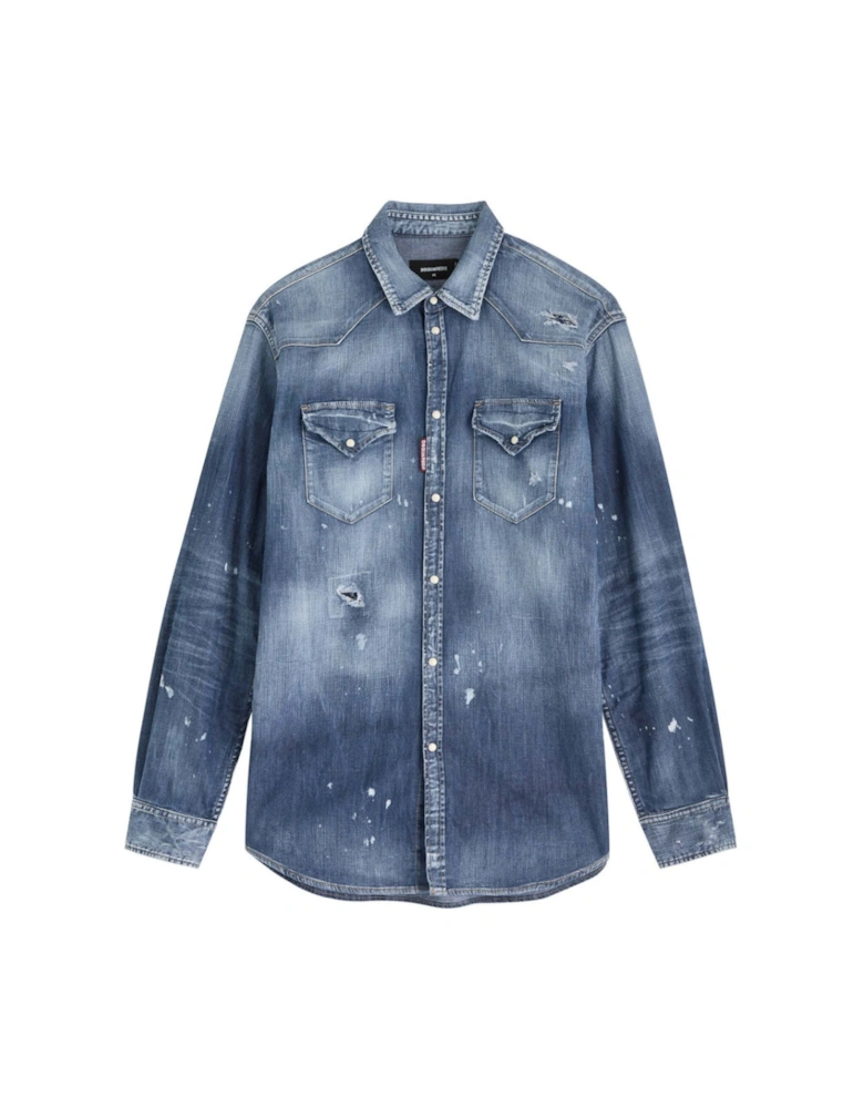 Cool Guy Western Shirt Navy Blue