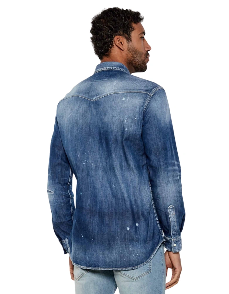 Cool Guy Western Shirt Navy Blue