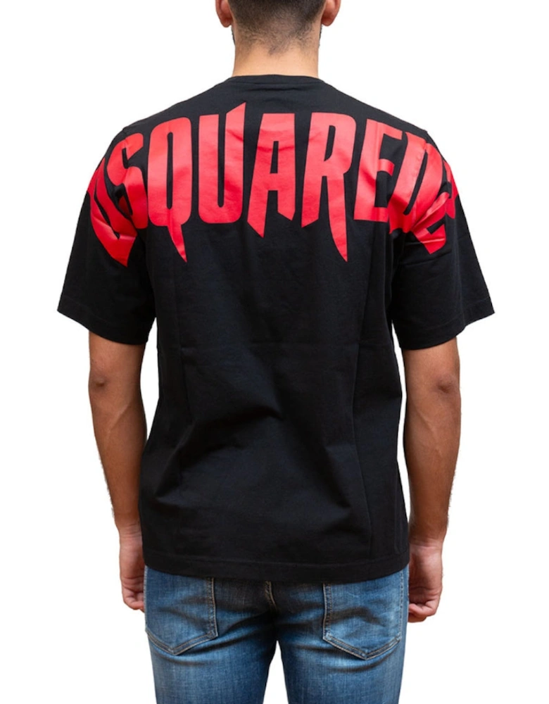 Large Horror Logo On Back Black T-Shirt