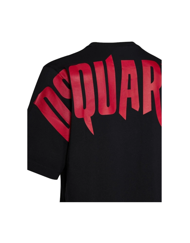 Large Horror Logo On Back Black T-Shirt