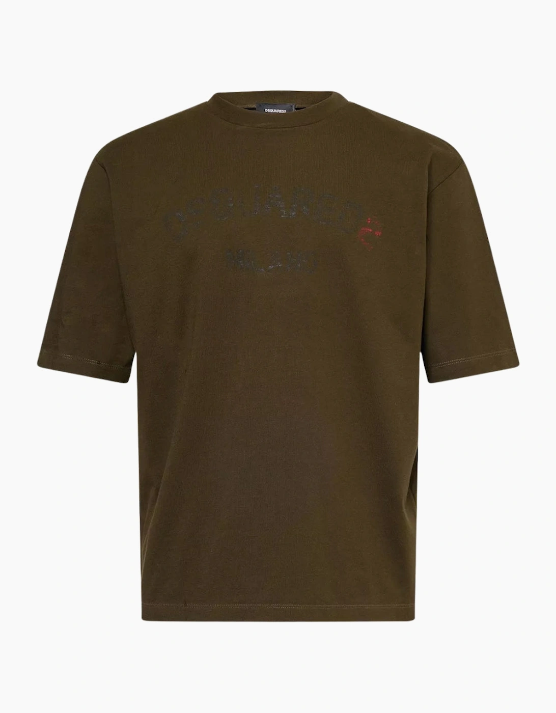 Dsquared2 Men's Tan Milano Logo Military Green T-Shirt  36 S