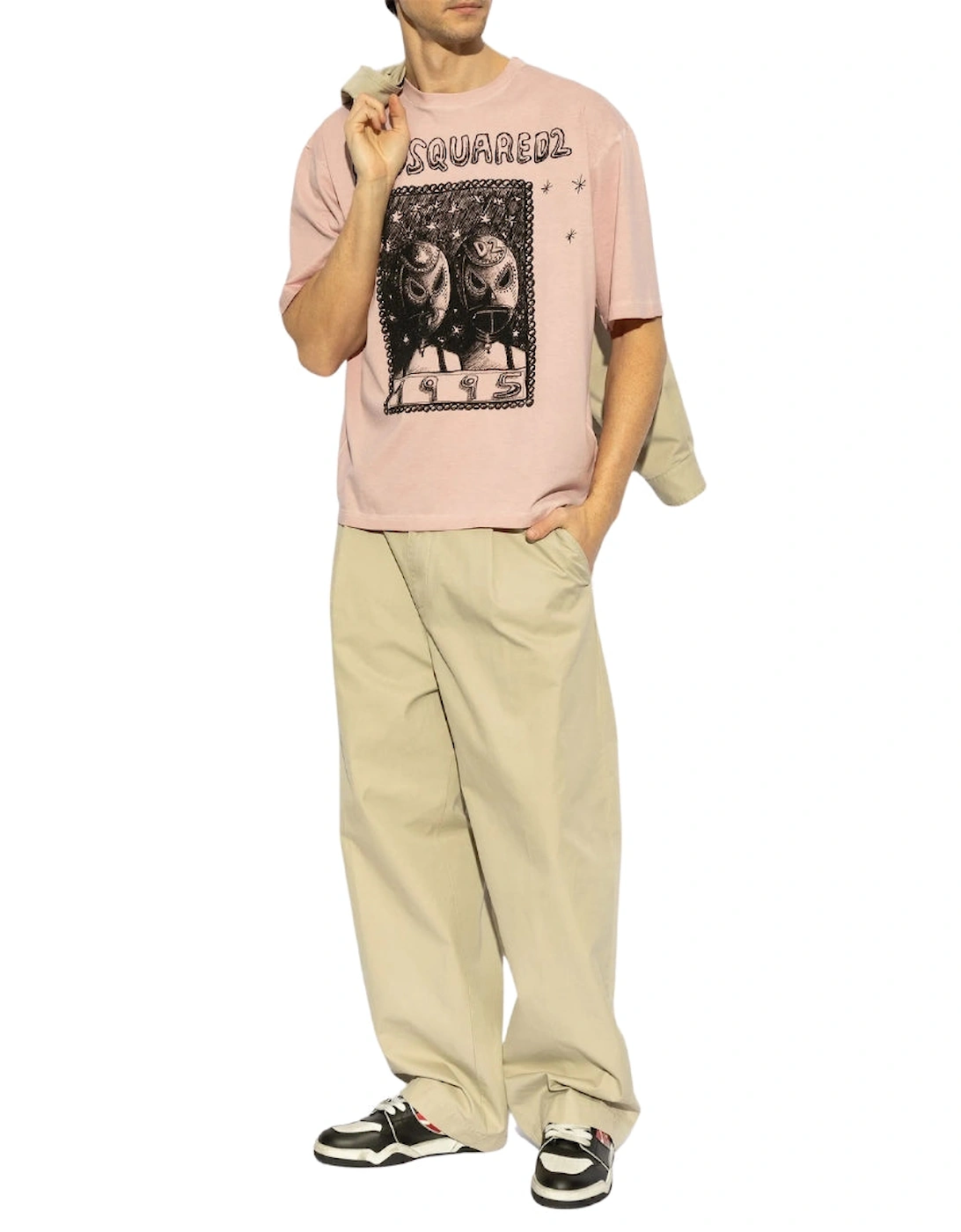 Overlay Graphic Loose Fit T-Shirt Dusty Antic Rose