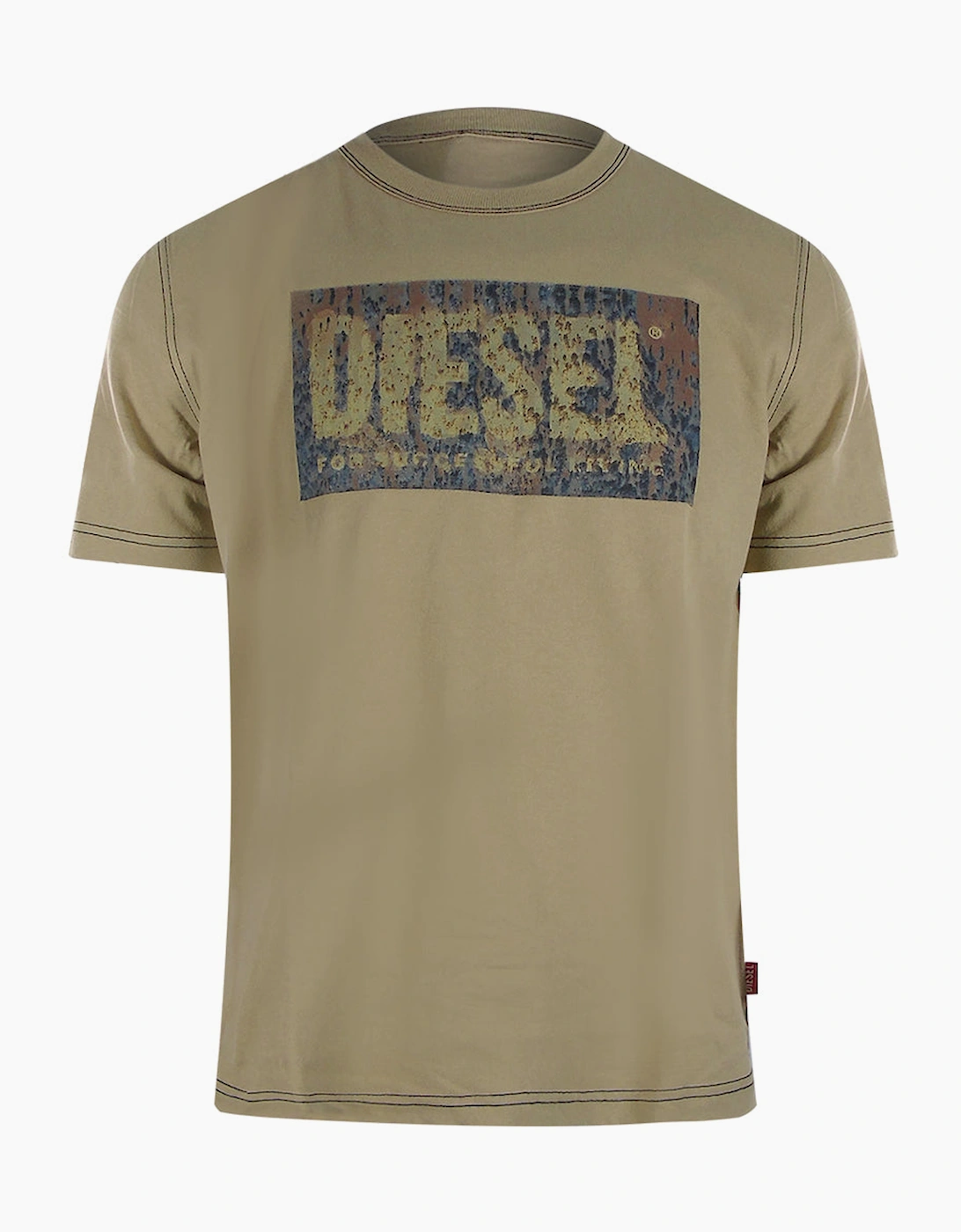 Diesel Men's Tan Block Logos Pelican T-Shirts  40 L