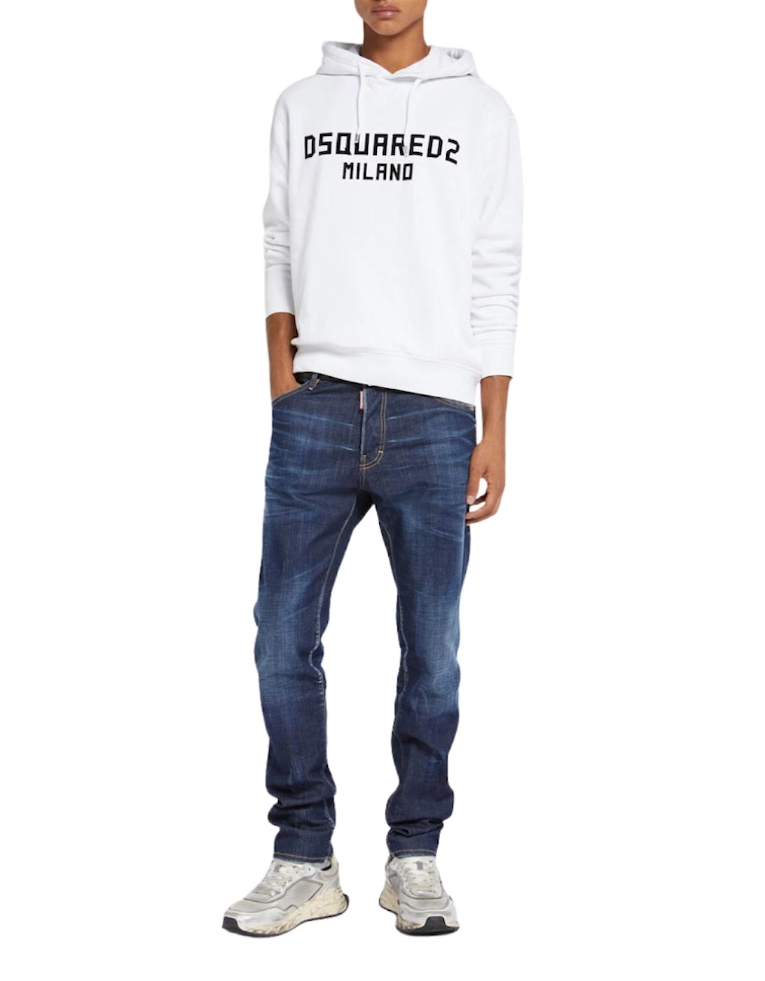 Milano Logo Cool Fit White Hoodie