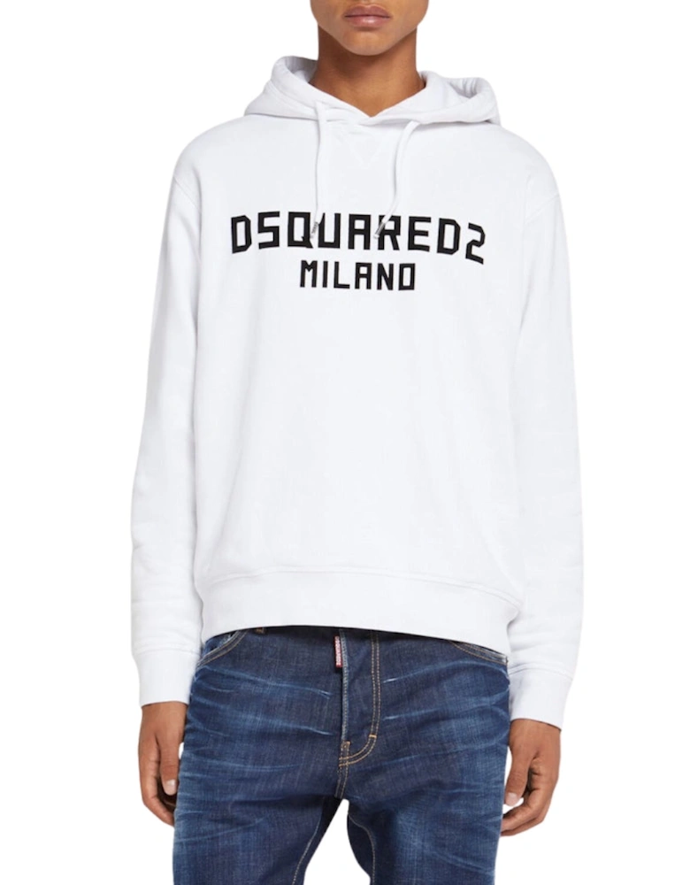 Milano Logo Cool Fit White Hoodie