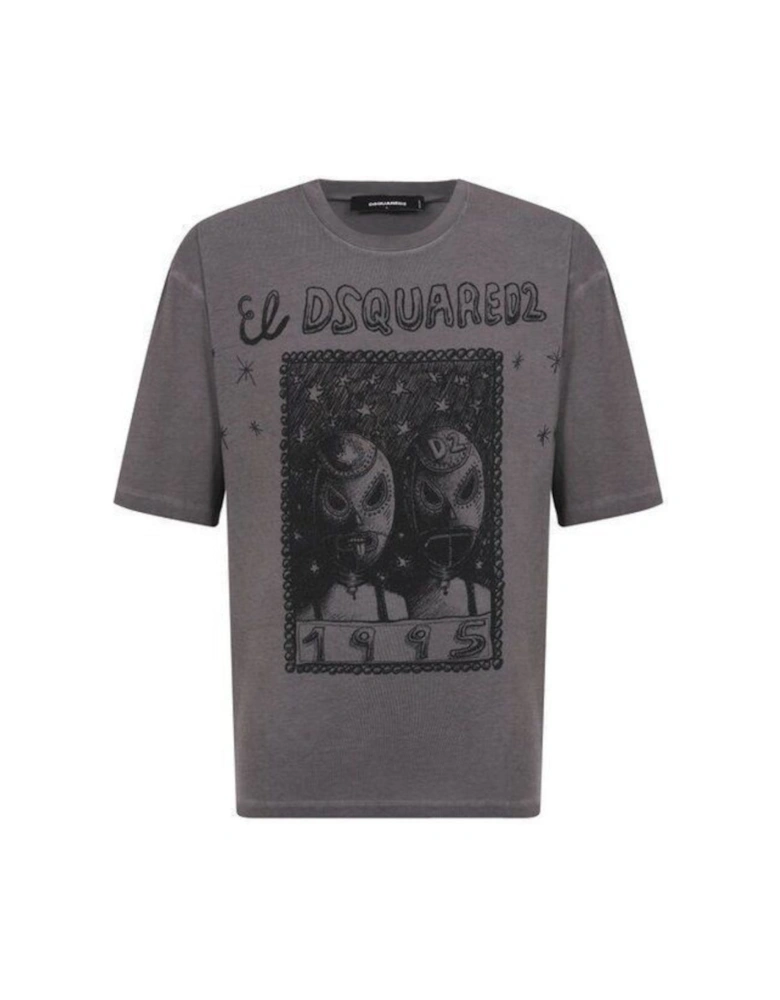 El Graphic Loose Fit T-Shirt Charcoal Grey