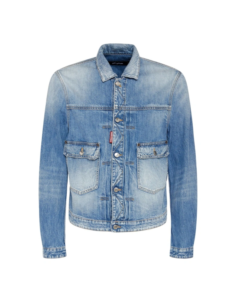 Heritage Boxy Denim Jacket Navy Blue